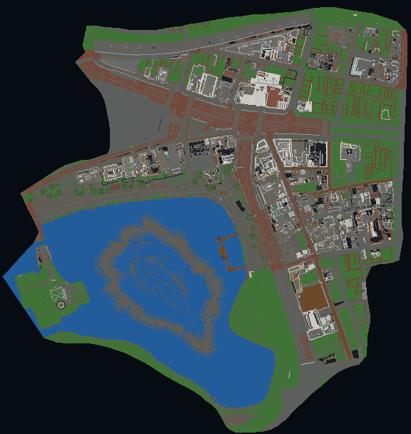 Ueno Park strict authored-only Minecraft top-down map